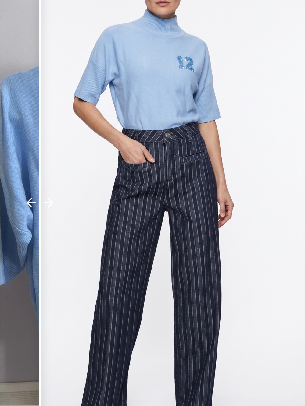 Karl Lagerfeld Stripped Wide leg jeans